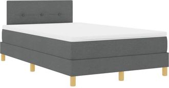 vidaXL Vidaxl - Cama Tipo Box Spring Con Colch&oacute;n Gris Oscuro 120 X 190 Cm Tela
