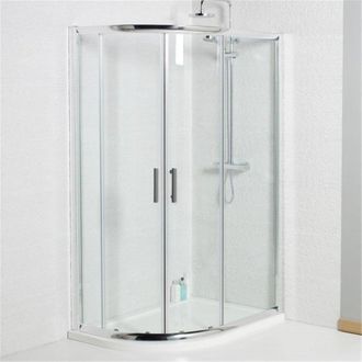 Clifton 1000 x 800mm OFFSET Quadrant Shower Enclosure (Does not include Tray) in White