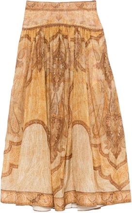 Zimmermann Wanderlust Maxi Rok - Dames - Maxi Rokken - Veelkleurig - M - Katoen - Rokken