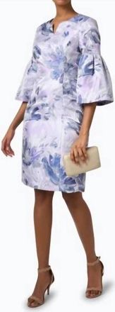 Bigio Collection Bell Sleeve Dress In Lilac