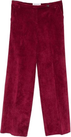 Ermanno Scervino Rechte broek - Dames - Straight fit broeken - Rood - M - Leer - Broeken