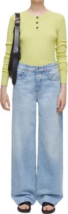 Closed Henley Long Sleeve Tee In Primary Yellow