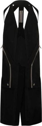 Rick Owens Temple gilet met rits - Heren - Bodywarmers - Zwart - L - Katoen - Jassen