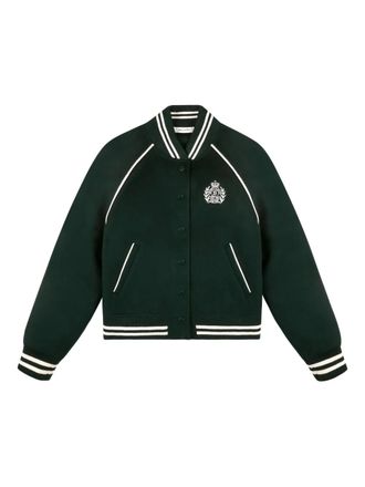 Sporty & Rich H&W Crest varsity jacket - women - Cashmere/Wool - S - Green