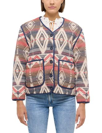 Mustang Outdoorjacke MUSTANG Damen Style Roxbury, Damen, Gr. XL, bunt, Twill, 100% Baumwolle, mehrfarbig, relaxed fit, Jacken Outdoorjacke