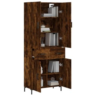 Berkfield Home Highboard Smoked Oak 69.5x34x180 cm Engineered Wood in Brown