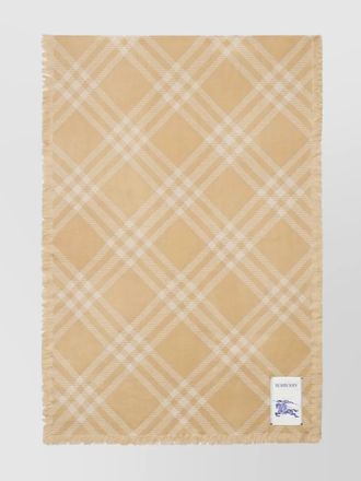 Burberry silk wool embroidered check scarf