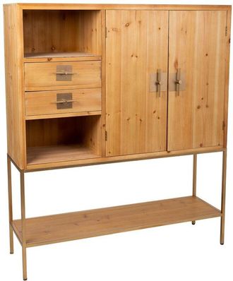 Wanderlust Deco Wanderlust Deco - Aparador De Madera Y Metal Marr&oacute;n 120x37,5x139,5