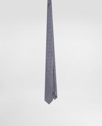 Dolce & Gabbana Dg Logo Jacquard Tie - Man Ties And Pocket Squares Gray Onesize