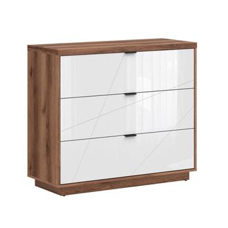 Petits Meubles C&oacute;moda 3 cajones paneles de madera revestidos de melamina blanco