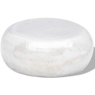 vidaXL Tavolino per Caffè in Alluminio Martellato Argento - Vidaxl