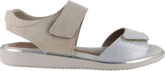 BeautiFeel Womens Romi Casual Sandal In Silver Snake/print Suede