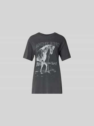 Anine Bing T-Shirt mit Logo-Print in Anthrazit, Gr&ouml;&szlig;e XS
