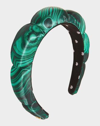 Lele Sadoughi Scalloped Silk-Blend Headband