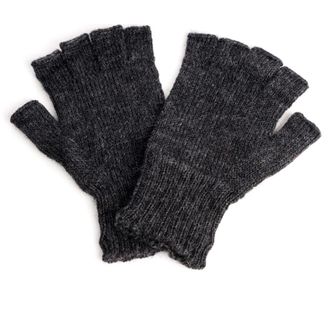 Nirvanna Designs Hand Loom Striped and Solid Fingerless Gloves in Charcoal at Nordstrom