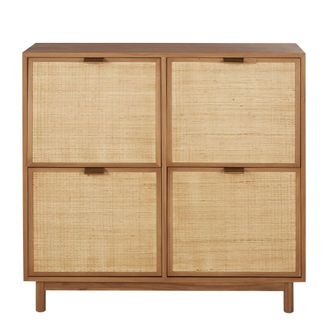 Maisons du monde Zapatero con 4 puertas de rejilla de mimbre