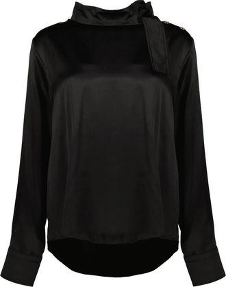 Patou Haut &agrave; col foulard - Dames - Blouses - Zwart - S - Overhemden