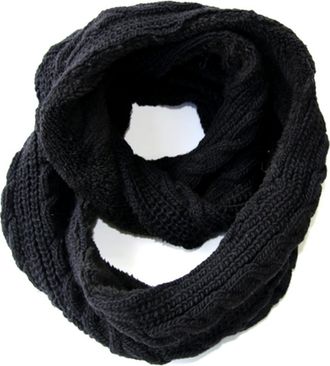 Nirvanna Designs Trinitas Lined Infinity Scarf in Black at Nordstrom