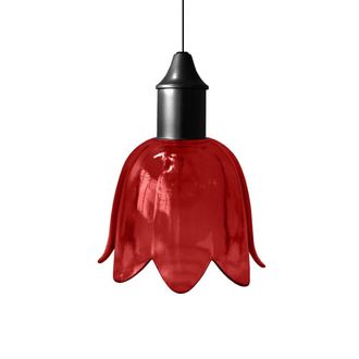 Tosel Suspensi&oacute;n vidrio rojo D15,5 cm