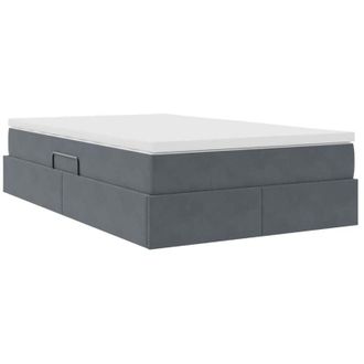 vidaXL Storage Bed with Mattress Dark Grey 120 x 200 cm Velvet vidaXL