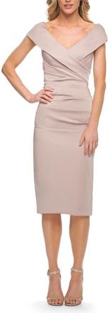 La Femme Chic Short Evening Dress with Pleating in Frost Rose at Nordstrom, Size 12