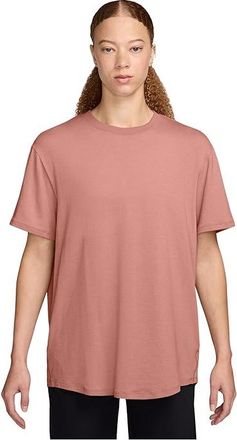 Nike One Relaxed Dri-FIT Short-Sleeve Top Womens Workout Rust Pink : XL (US 16-18), Cotton/Elastane/Polyester