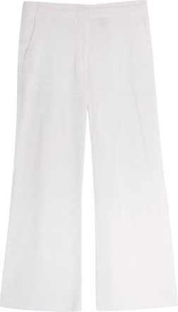 Theory White Linen Blend Cropped Trouser Size XXS