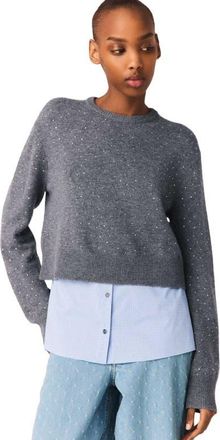 Maje Removable rhinestone trim sweater in Grey at Nordstrom, Size X-Small