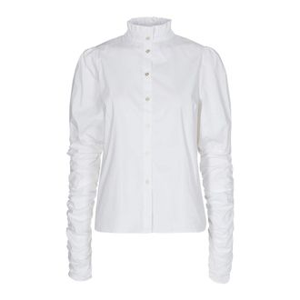 Co'Couture White Puff Shirt with Elegant Details - female - CoCouture - Shirts - White - XS - Blouses & Shirts