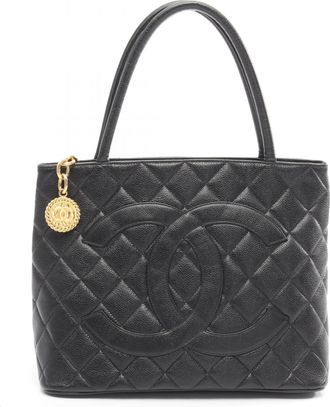 Chanel Black Leather Tote Bag (Pre-Owned)