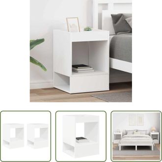 vidaXL vidaXL Tavolino per soggiorno - Tavolino 2 pcs Bianco 40 x 40 x 56 cm Legno multistrato