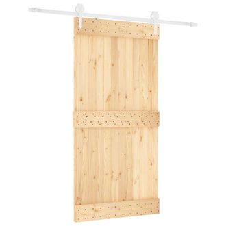 vidaXL Puerta Corredera Natural Y Blanco 100 X 210 Cm Vidaxl