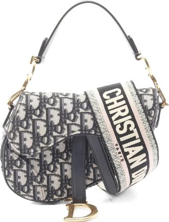Dior Borsa a spalla Saddle mini con motivo jacquard anni 2010 - Toni neutri