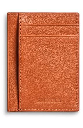 Shinola Canfield Essential ID Pebble Leather Card Holder in Rust at Nordstrom