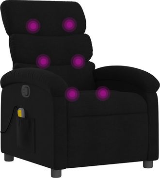 vidaXL Sill&oacute;n Reclinable De Masaje De Tela Negro Vidaxl