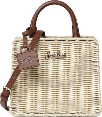 MC2 Saint Barth Tassen, Dames, Beige, ONE Size, Leer, Handlederen Tas