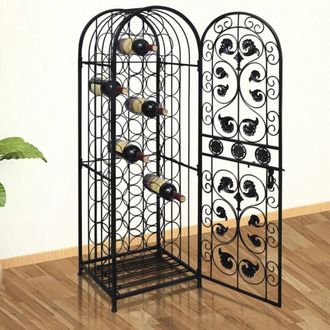 Berkfield Home Wine Rack for 45 Bottles Metal in Black