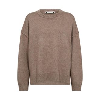 Co'Couture Round-neck Knitwear, female, Brown, XS, Oversized Wool Jumper