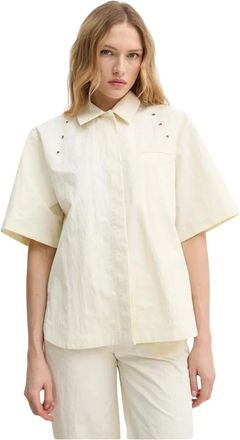 &Aacute;eron Dames, Blouses & Shirts, Beige, Maat: S Nylon