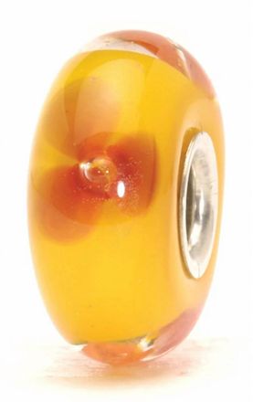 Trollbeads Womens Flower Glass Bead Charms In Orange