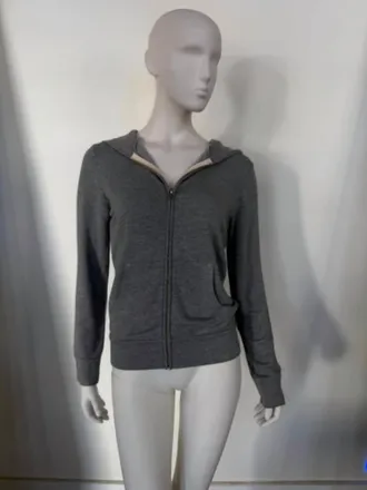 Monrow Baby Thermal Zip Up Hoody In Heather Grey