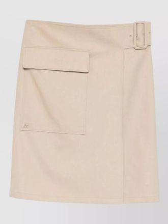 Courr&egrave;ges utility cotton skirt buckle belt pocket