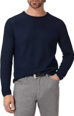 John Varvatos Montclair Mesh Stitch Organic Cotton Blend Sweater in Deep Blue at Nordstrom, Size X-Large