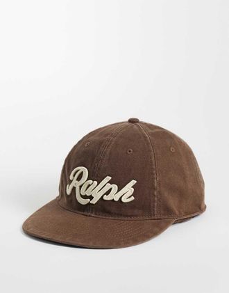 Polo Ralph Lauren cappellino con logo grande marrone