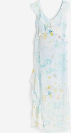 H&M MAMA Kleid mit Volants - Mintgr&uuml;n/Gebl&uuml;mt