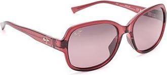 Maui Jim Hiluhilu Fashion Womens Sunglasses Shiny Transparent Burgundy/Maui Rose Polarized, Plastic