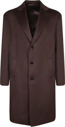 Lardini Elegante Kasjmier Lange Jas - Heren - Mantel - Bruin - L - Kasjmier - Jassen