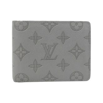 Louis Vuitton Pre-owned Wallets, female, Gray, Size: ONE SIZE Pre-owned Monogram Shadow Leather Wallet
