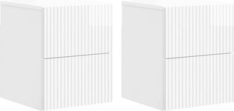 vidaXL Mesita De Noche De Pared 2 Uds. Brillante 33 X 34,5 X 40 Cm Vidaxl