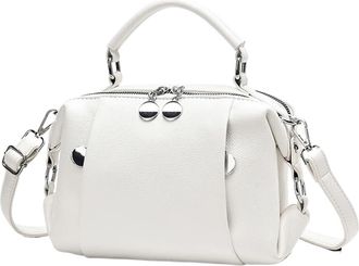 Generic Compatible For Leather Shoulder Bags Womens Handbag Crossbody Purse Ladies Tote Bag With Multiple Compartments Office Work(WHITE)